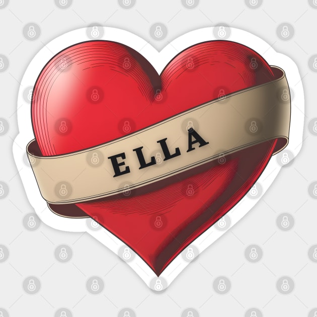 Ella - Lovely Red Heart With a Ribbon Sticker by Allifreyr@gmail.com